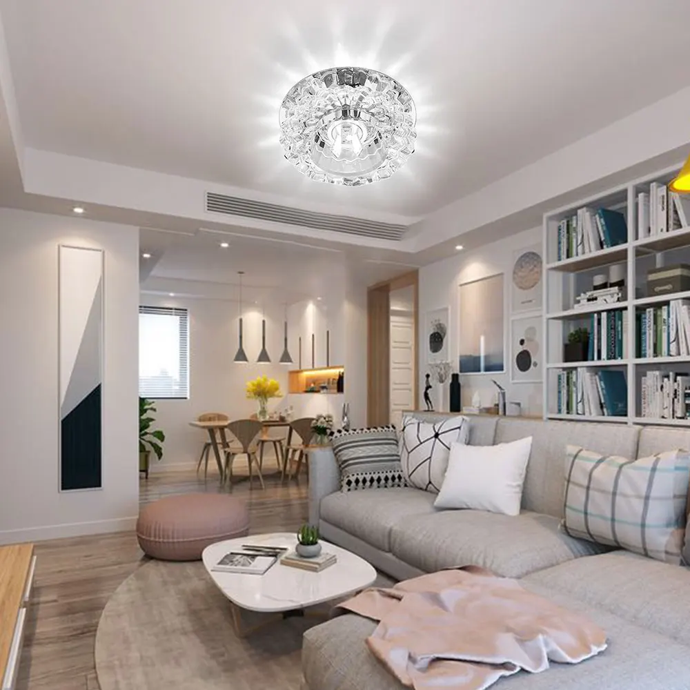 Маленький светодиодный потолочный светильник с утапливаемым креплением 220 В для