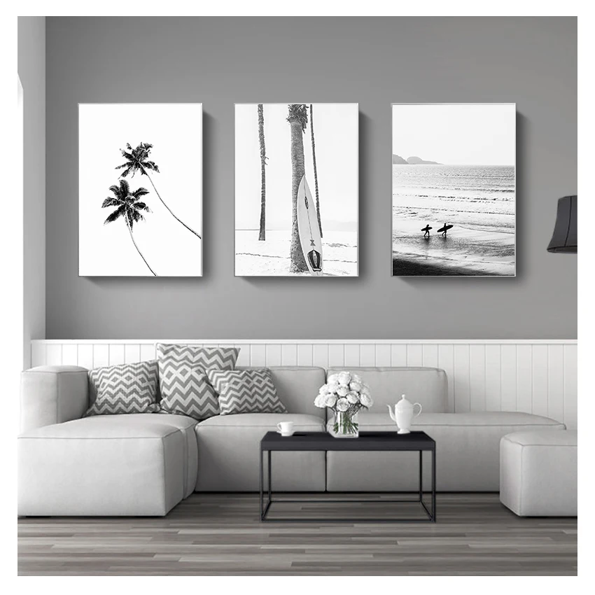 Настенное художественное оформление пляжный принт декор берега океана пальма