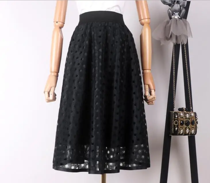 Летний Европейский стиль ретро клетчатые сетчатые юбки пачки Женский Бренд Тюль