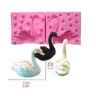 Силиконовая 3D-форма в форме лебедя, эпоксидная форма для самостоятельного изготовления шоколадных помадки, тортов