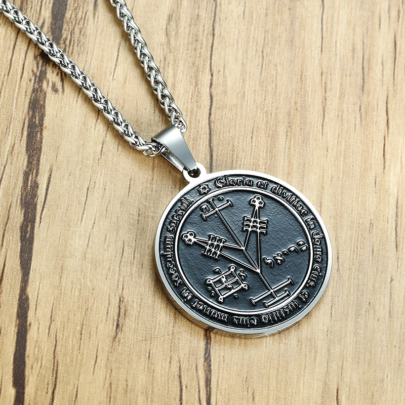Четвертая Pentacle of Jupiter Key кулон &quotСоломон&quot мужское ожерелье из нержавеющей стали
