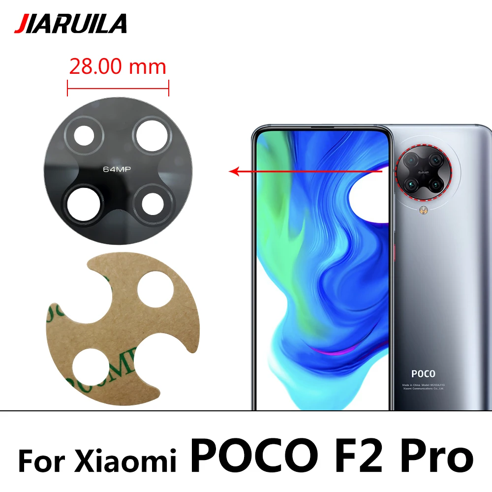 100% Original Camera Glass For Xiaomi Poco X3 NFC Poco M3 X3 GT X4 M4 Pro Poco F3 5G Rear Back Camera glass Lens With Adhesive