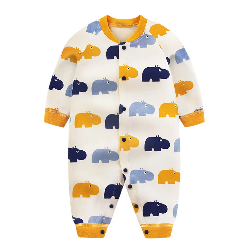 

Kids Baby Jumpsuits for Autumn Long Sleeve Cute Cartoon Hippo Pattern Rompers for Boys Girls New Arrival Children Clothes