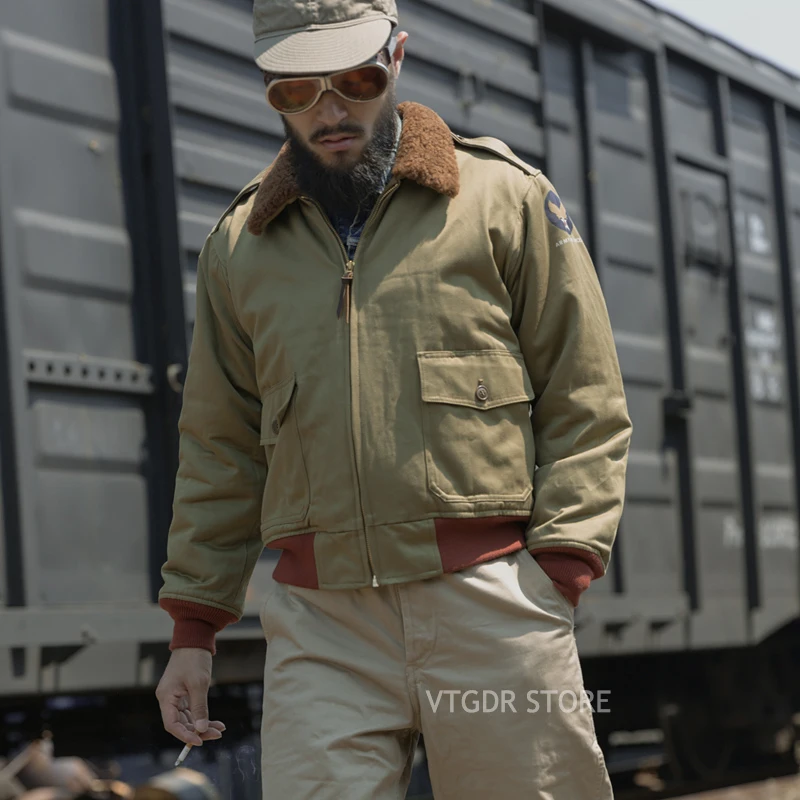 

Винтажная летная куртка-бомбер Bronson USAAF, модель WW2, военная униформа