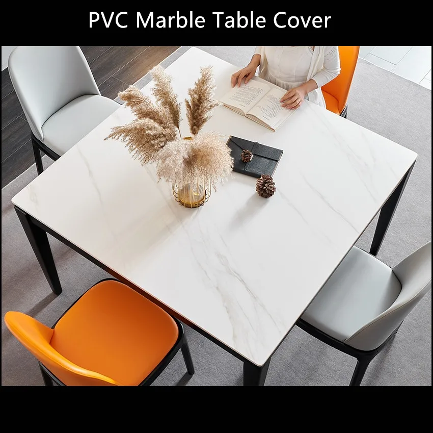 Modern Brief Marble PVC Tablecloths Decorative Square Soft Glass Crystal Boards Table Mat Coffee Pad Tablecloth Mats | Дом и сад