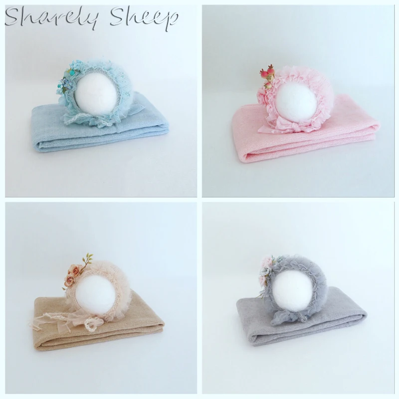 Растягивающаяся накидка для новорожденных реквизит фотосъемки Цветочная шляпа