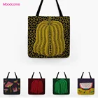 Желтая, зеленая, красная, в горошек, Yayoi Kusama, цветок, фрукты, масло рисунок тыквы, художественная сумка из хлопка и льна, сумка-тоут через плечо для продуктов