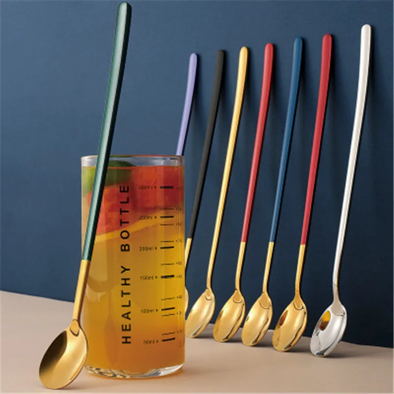 

1 шт., круглая кофейная ложка из нержавеющей стали, длина 23,7 см