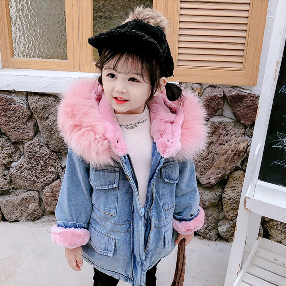 Детская куртка для девочек 1-4 лет теплые детские пальто зимняя верхняя одежда
