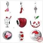 Бусины из стерлингового серебра 925 очарование блестящий красный бокал на высоких каблуках Мороженое, соответственные Пандоре обаятельные браслеты с подвесками Серебро 925 оригинальный браслет, сделай сам, ювелирное изделие