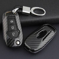 abs carbon fiber car remote key case cover holder shell for ford explorer f 250 150 ranger mondeo ecosport fusion edge keychain