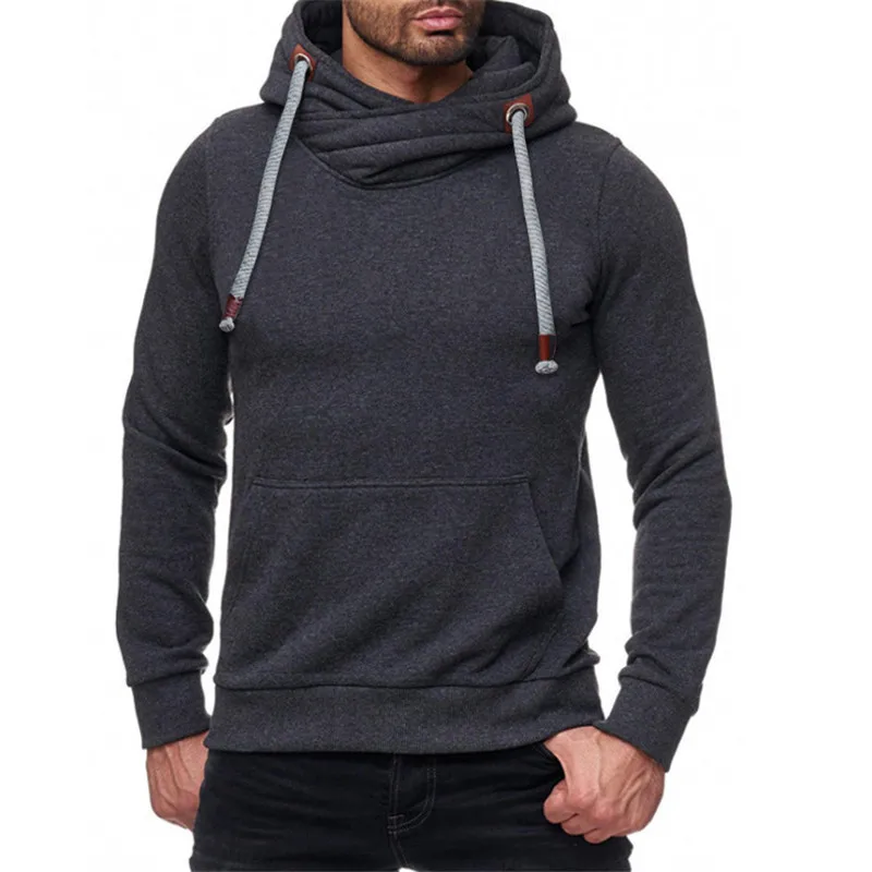 2019 New Autumn&ampWinter Men Solid Pure Thick Hooded Cotton Sweatshirt High Collar Slim Fit Fashion Casual Sudadera Hombre Hoodies |