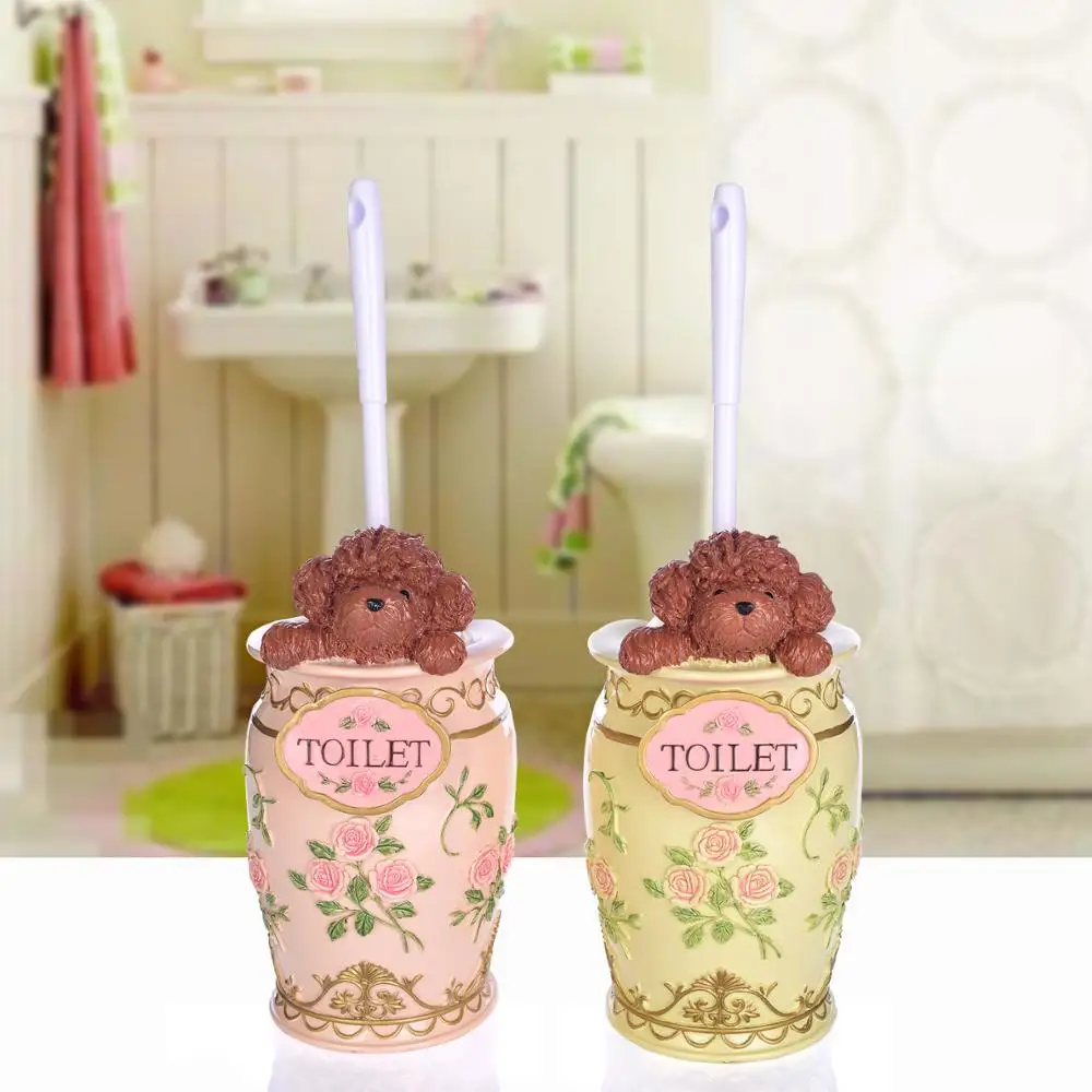 

Roman Style Resin Cleaning Brush Holder Retro Bathroom Accessories Set Toilet Brush Holder Christmas Home Decoration