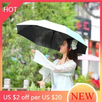 anti ultraviolet umbrella sun protection sunshade folding umbrella mobile power spray compact portable paraplu rain gear ag50zs