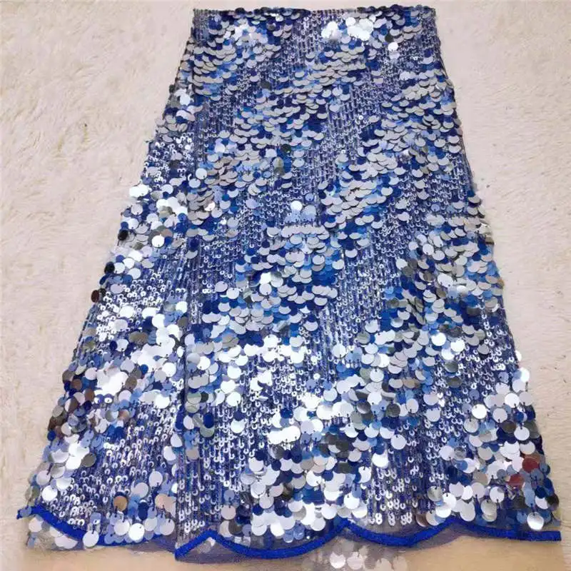 African Sequins Lace Fabric 2019 Embroidered Nigerian Net Laces Bridal High Quality French Tulle 5yards 703 | Дом и сад