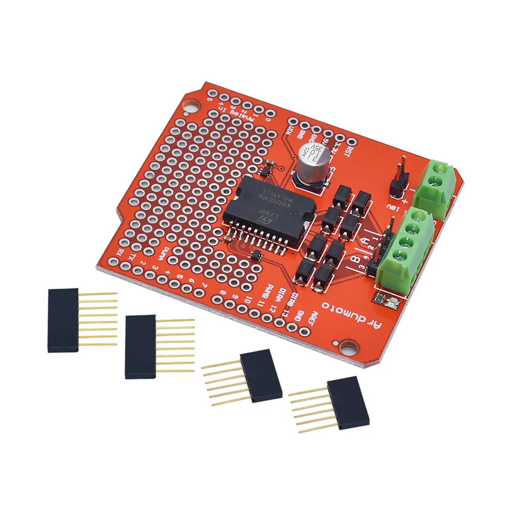 Для arduino L298P AVR/LPC/STM32 UNO/MEGA защита двигателя-драйвер двойного тока-канальный