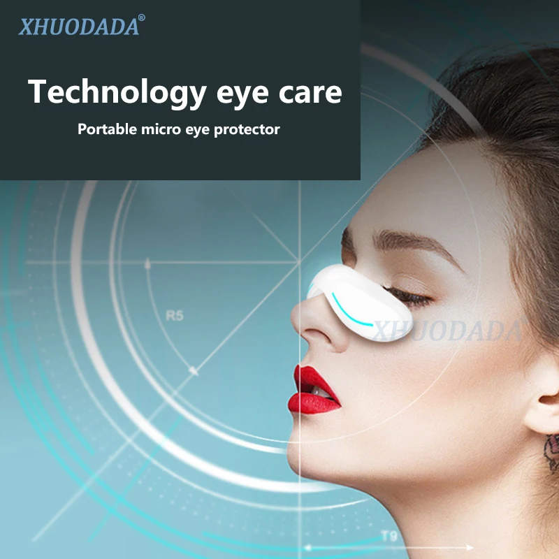 

USB массажер для глаз с вибрацией, LED терапевтическая маска для глаз, массажер с подогревом, для спа, против морщин, мешков для глаз, снятие уст...