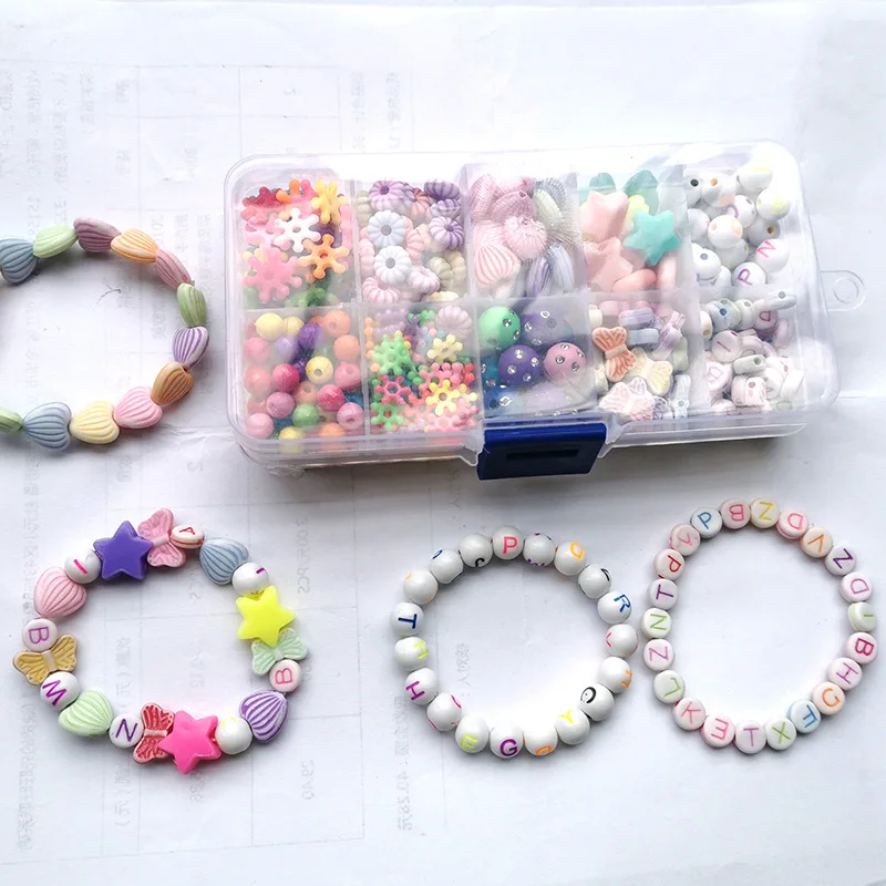 430 шт. Разноцветные детские акриловые бусины в коробке | Украшения и аксессуары