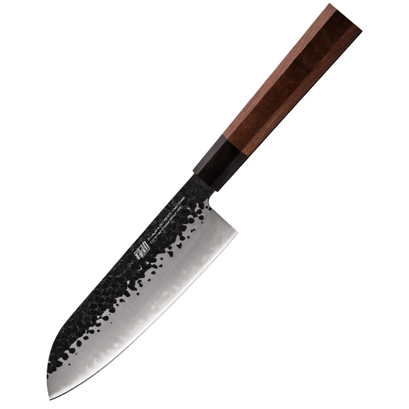 

7.5 Inch 9CR18MOV Damascus Knife Octagonal Handle Ultra Sharp Professional Santoku Chef Kitchen Knife For Cutting Vegetable Meat