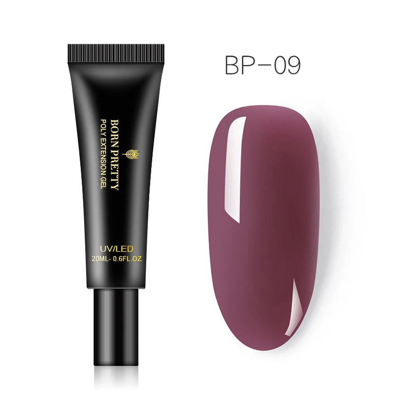 BP-09 BORN PRETTY розовый Обнаженная ногтей быстрое строительство поли гель 20 мл желе Builder палец УФ-гель продолжительного действия лак - Цвет: BP-09