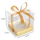 Коробки пластиковые прозрачные для подарков, для конфет, кексов, с лентой, индивидуальные, контейнеры для кекса, 12 упаковок