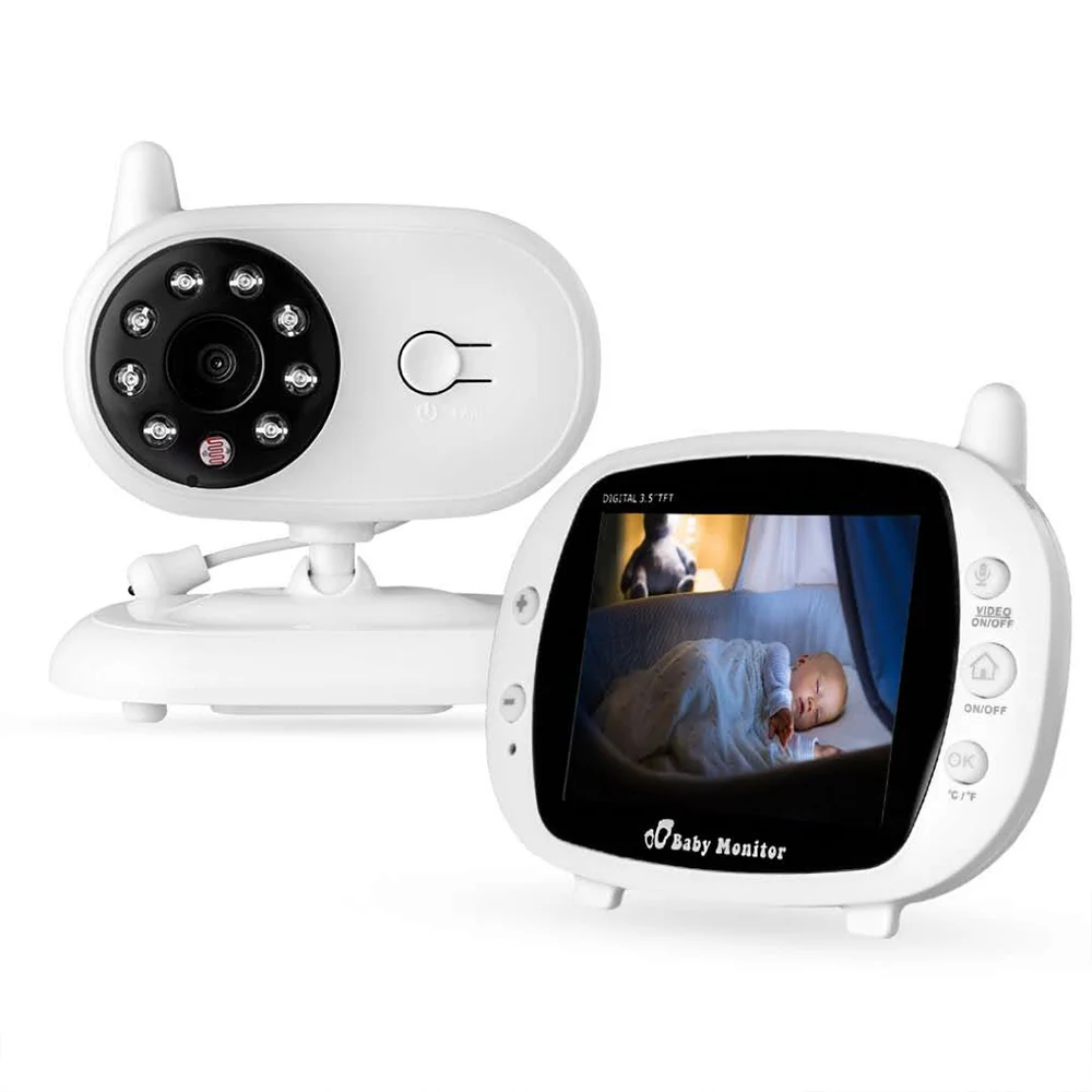 

Baby Monitor Set 3.5 Inch LCD Dispaly 480P Night Vision Built-in Lithium Battery Video Baby Monitor Two Way Audio Talk