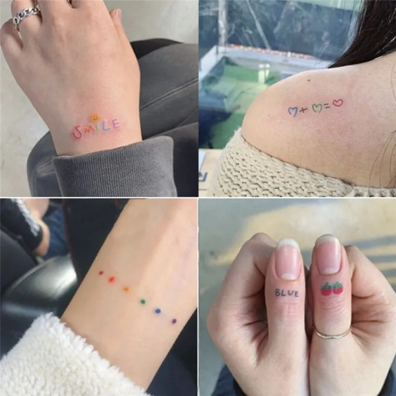 Серия HyunA ins цветные радужные наклейки-татуировки для лица милое боди-арт