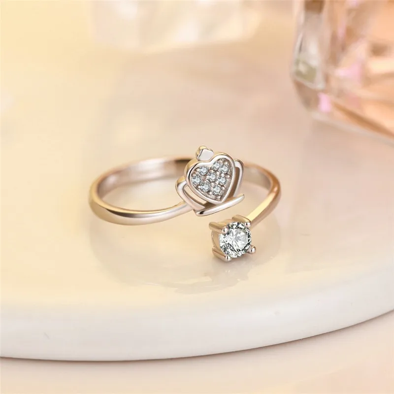 Изысканные циркониевые кольца в форме короны для женщин женское кольцо на палец