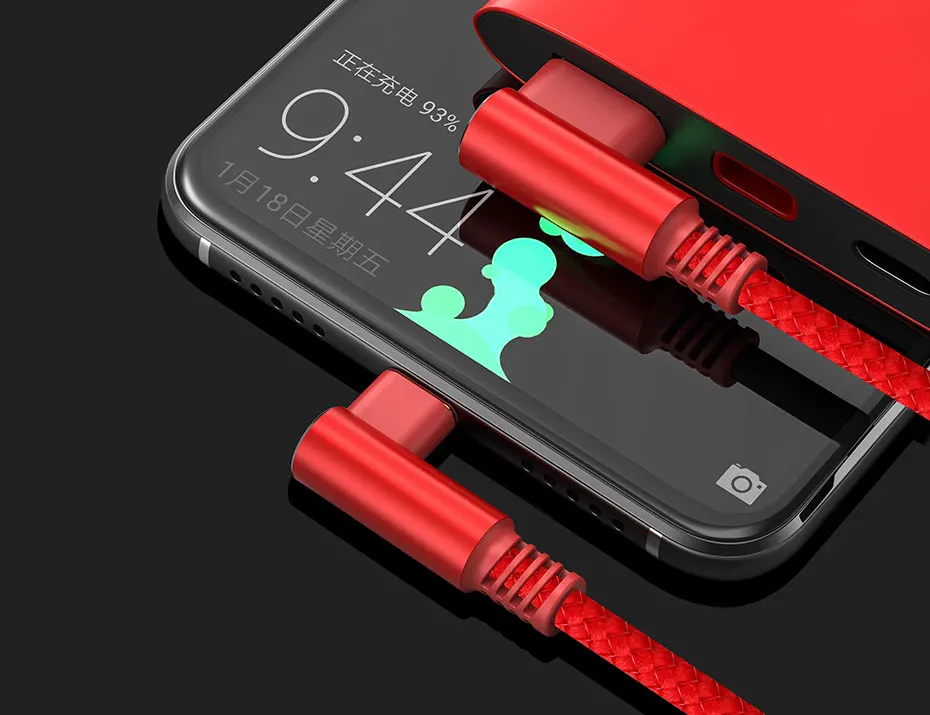 TOPK 90 usb-кабель для быстрой зарядки usb type C кабель 3а L-shape type-C мобильный кабель передачи данных телефона для samsung huawei Xiaomi