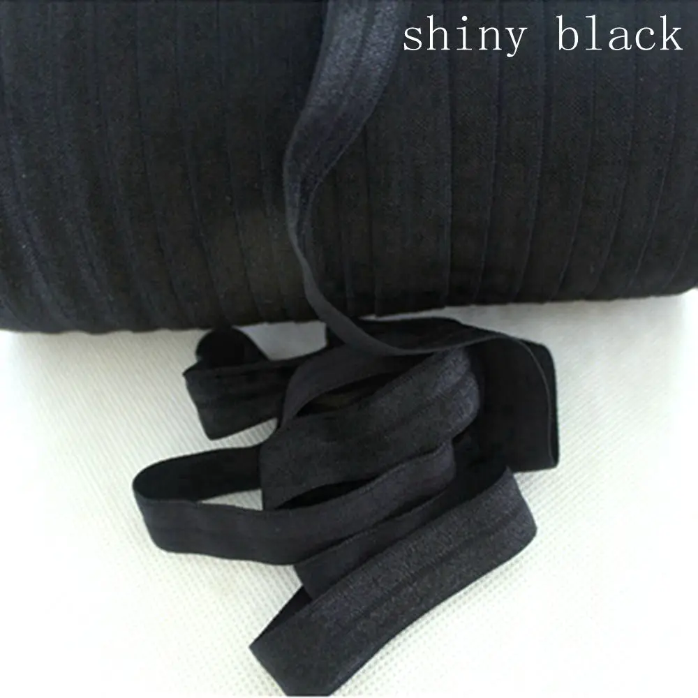 shiny black 25 мм 30 мм 20 мм 15 мм 10 мм сплошной складной эластичный 100 м/лот блестящий и матовый эластичный - Цвет: shiny black