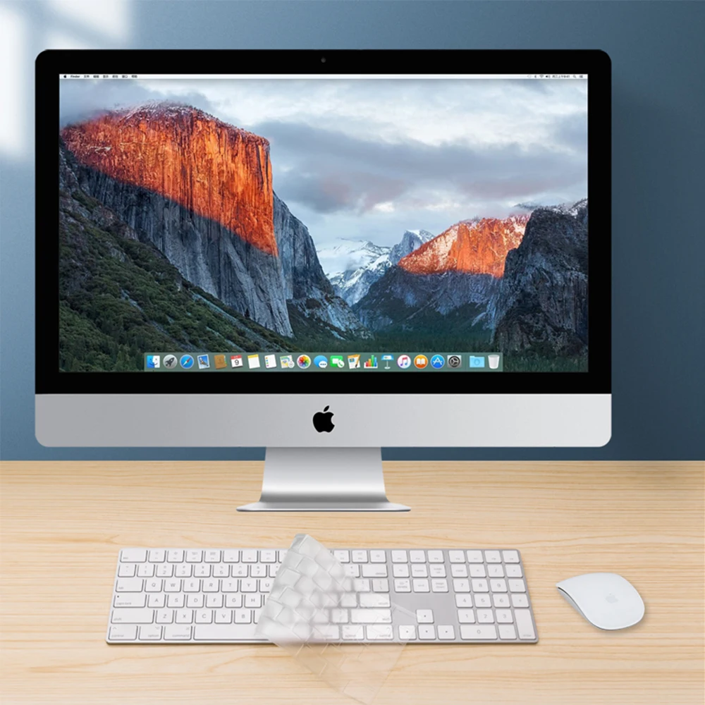 Чехол для клавиатуры iMac для Apple, Беспроводная Bluetooth Волшебная клавиатура, чехол, силиконовая прозрачная пленка для ЕС и США, A1314A1644 A1843 A1243, защита - изображение