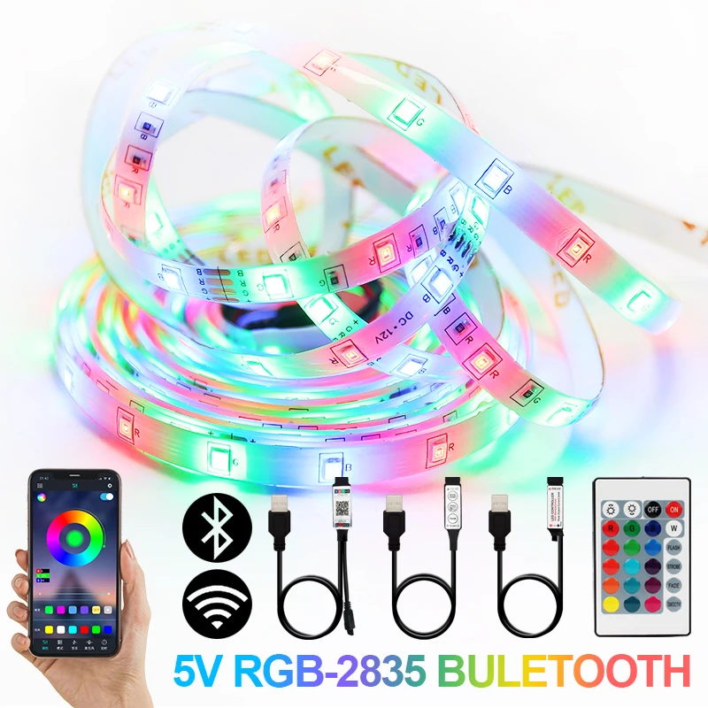 Светодиодная лента RGB 2835 с пультом ДУ 5 В USB | Лампы и освещение