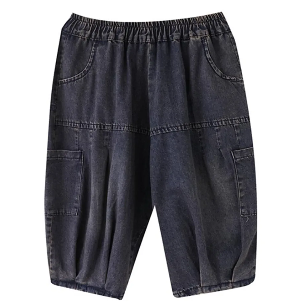 

High Waist Jeans Women Baggy Jeans 2022 New Fashion Calf-Length Pants Denim Trousers Blue Vintage Mom Loose Pantalons Capris