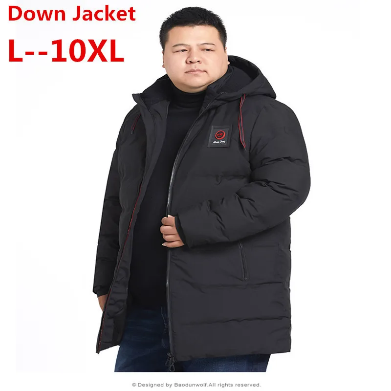 Большие размеры 10XL 8XL 6XL мужская длинная пуховая куртка зимняя верхняя одежда