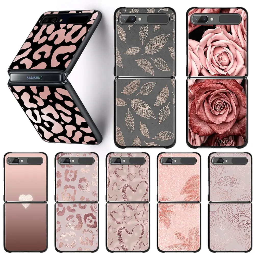 

Phone Case For Samsung Galaxy Z Flip3 5G Z Flip 3 zflip z flip ZF Coque PC Cover Black Fundas Pink Rose Bling Picture