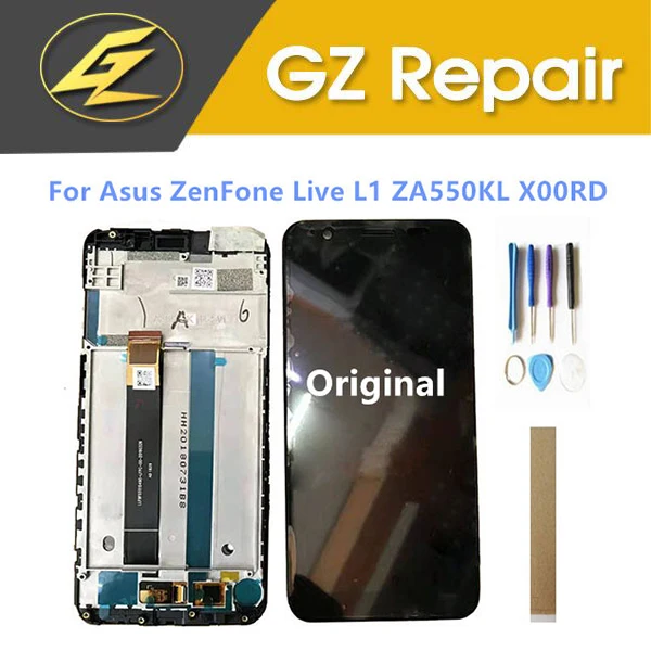 5,4" для Asus ZenFone Live L1 ZA550KL X00RD ЖК-дисплей с сенсорным экраном дигитайзер стекло сенсор+ рамка+ инструменты лента