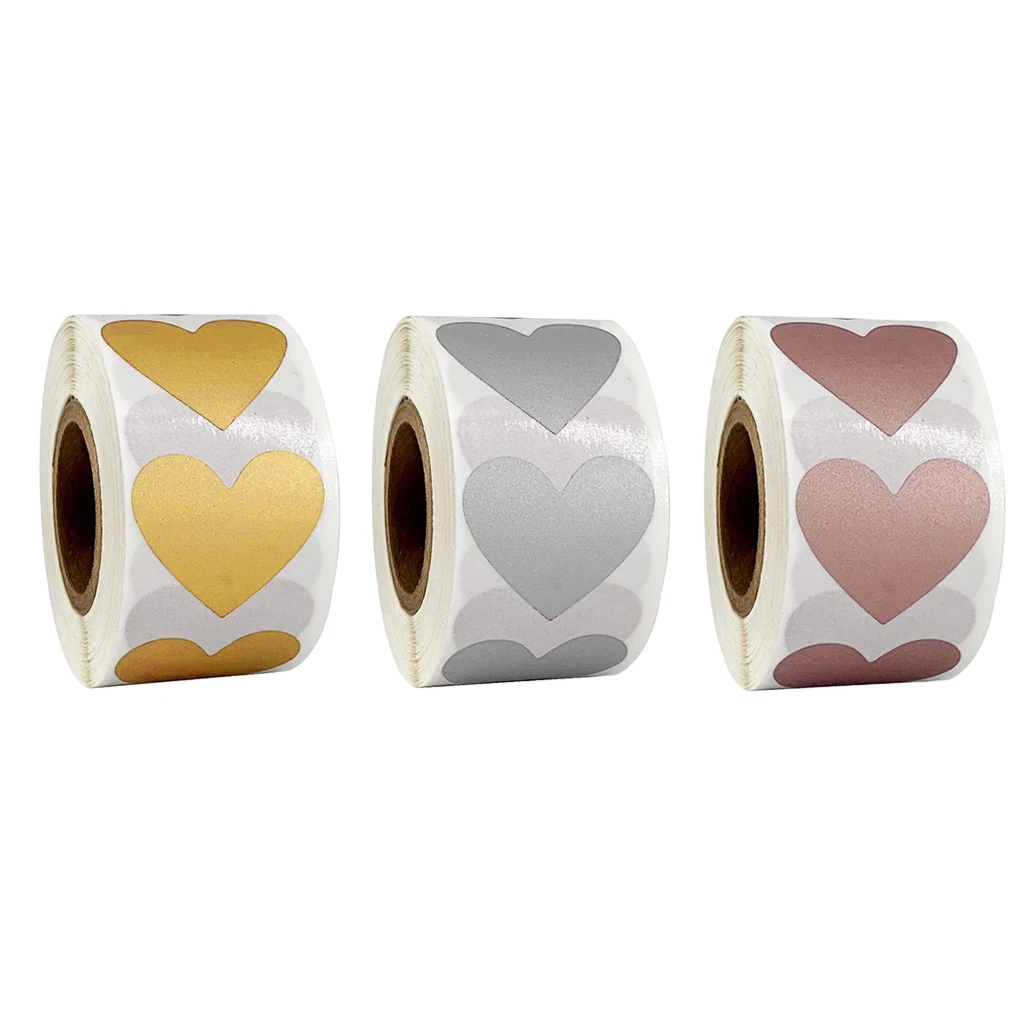 

300pcs 1' Heart Stickers Labels Seals use on bags, box ,envelope ,gift wrapping