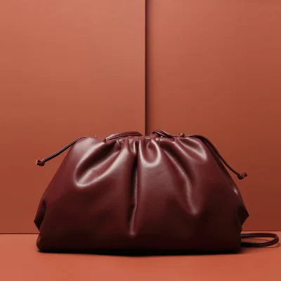 Wine red Large Роскошные Дизайнерские вместительные сумки, женские кошельки из натуральной кожи и сумки, сумка-конверт, клатч, винтажная сумка на плечо с пельменями, сумка через плечо - Цвет: Wine red Large
