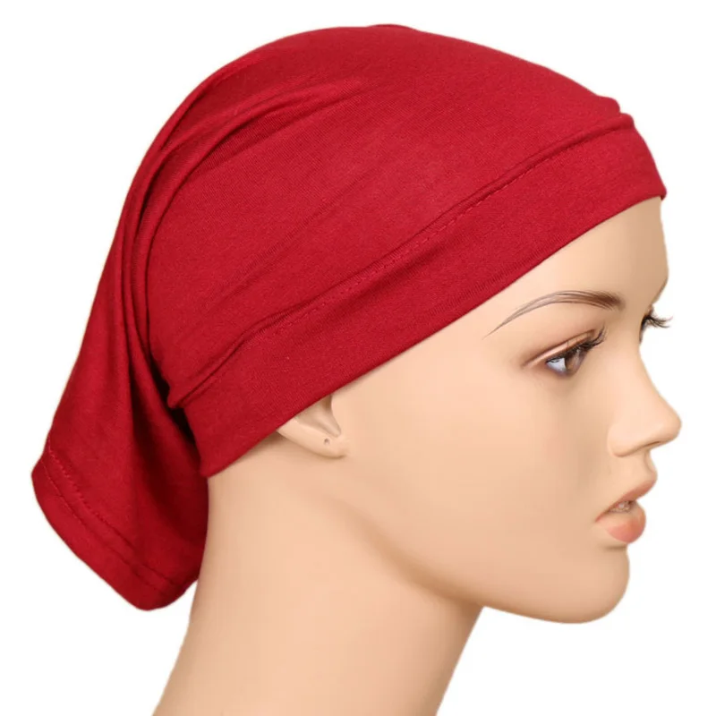 Женская шапка под шарф хиджаб труба хлопковый головной убор с внутренней крышкой