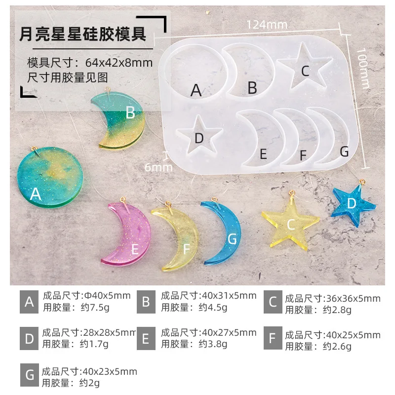 

Korean Style Star Moon Sun Lunar Eclipse Shape Silicone Mold Diy Crystal Epoxy Glue Resin Mold For Planet Ornament Making Tool