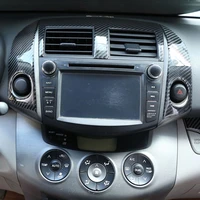 car carbon fiber center control panel warning light switch air condition vent cover frame trim for toyota rav4 rav 4 2006 2012