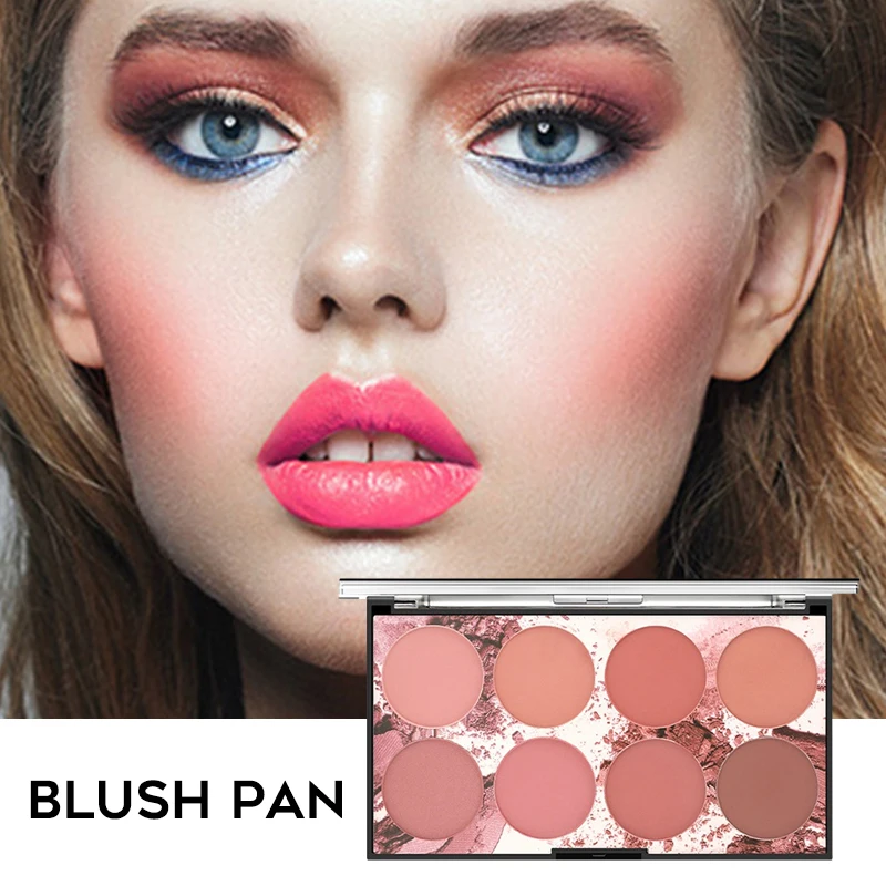

8-color Blush Palette Multifunctional Matte Blush Long Lasting Natural Complexion Nude Makeup Cosmetic Tool Blush Palette WH998