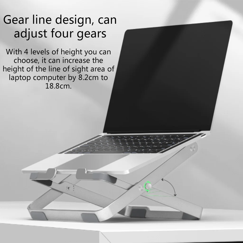 

Laptop Holder Adjustable Height Lifting Aluminum Folding Stand for Tablet Desktop Notebook Cooling Stand for 11-15inches