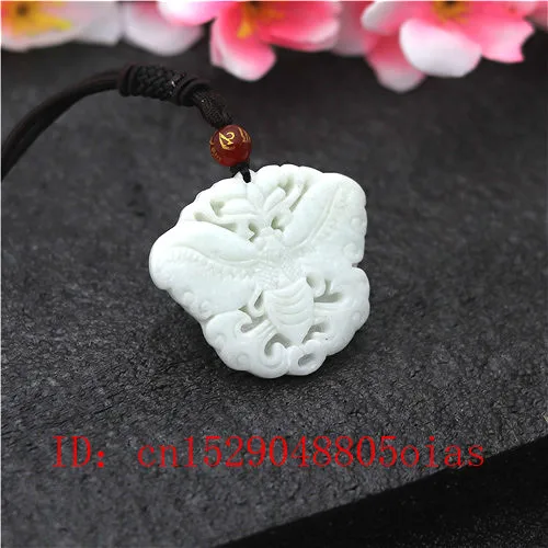 Натуральный белый китайский Нефритовый Кулон-бабочка ожерелье очаровательные