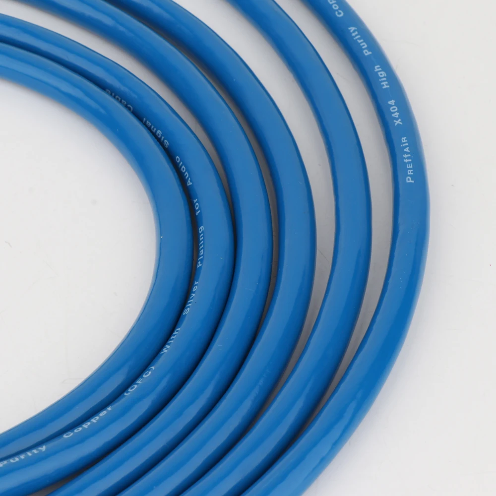 

High Quality X404 Copper Silver Plating Blue Audio Balance interconnect cable with carbon fiber XLR plug connector hifi