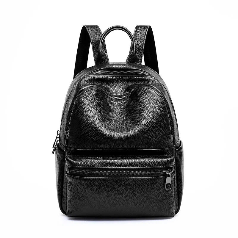 

100% Genuine Leather backpack Fashion Luxury Women's bag Designer Cowhide Female backpacks High Capacity Travel Ladies back pack