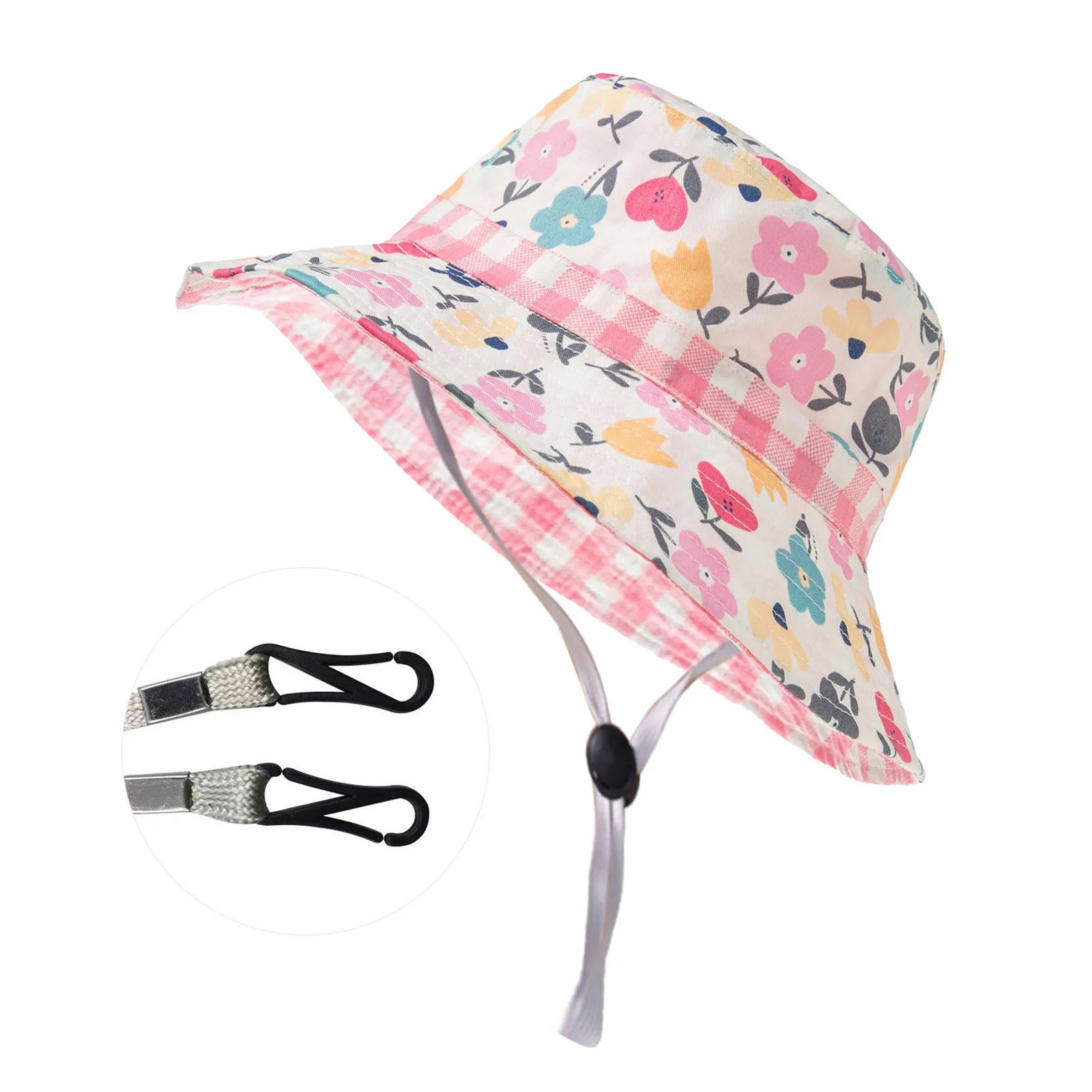 

Cute Printed Basin Baby Hat Children Adjustable Fisherman Hat Sunscreen Hats Baby Hats 6 Months To 8 Years