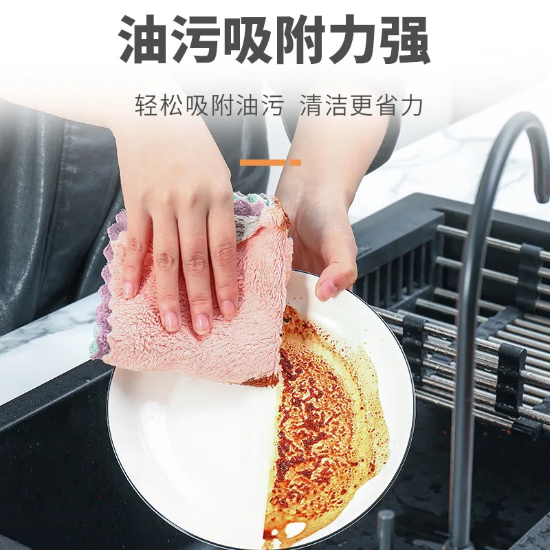 Утолщенная ткань для мытья посуды кухонная Ткань очистки воды домашняя без масла