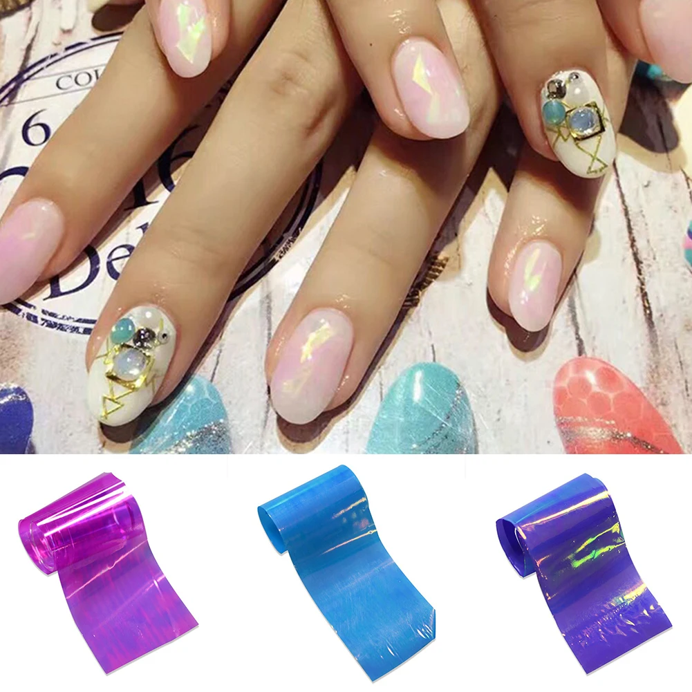

20 Colors Explosions Starry Sky Irregular Broken Glass Designs Nail Art Paper Foil Nail Sticker Nail Aurora Glass Paper