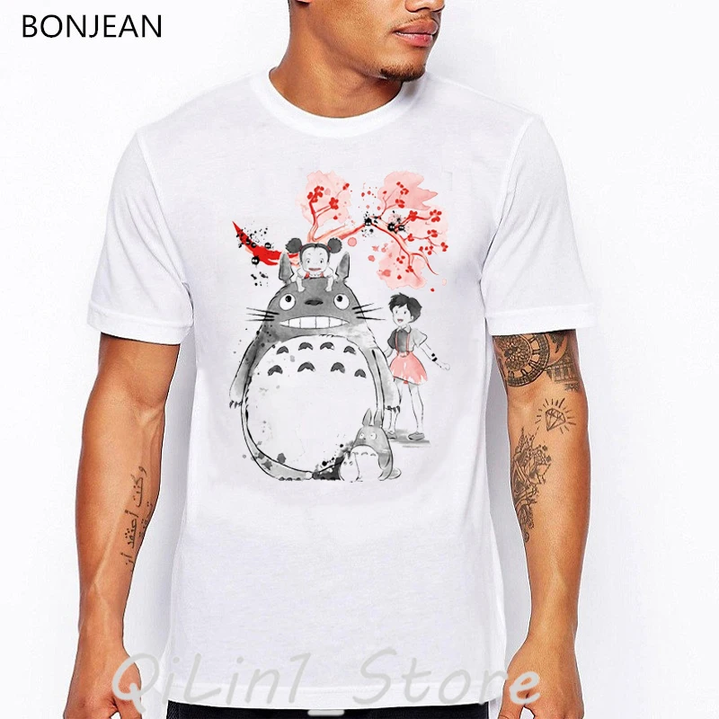 Футболка мужская с японским аниме Харадзюку Милая футболка Тоторо без лица